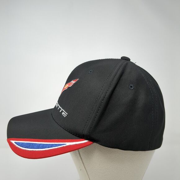 Corvette Fitted Hat Black One Size Lightweight Embroidered 6 Panel GM Official - Picture 3 of 9